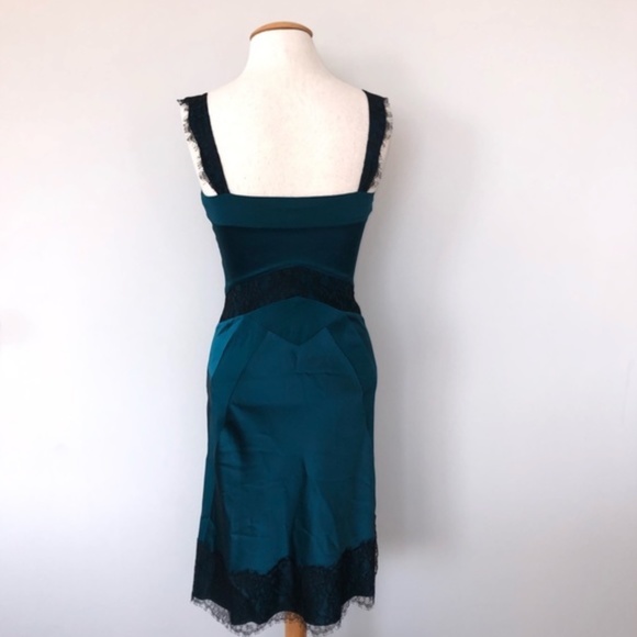 DVF Maire Blue Silk and Lace Slip Dress - Picture 16 of 16